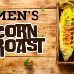 Grilled corn on the cob with herbs on a wooden tray, Lakeview Christian Church men's event